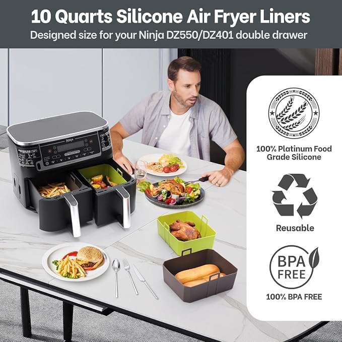 NEWITEE Air Fryer Silicone Liners 5 Qt - Image 2