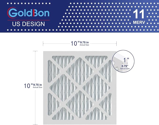10x10x1 Air Filter 6-Pack MERV 11 MPR 1000 FPR 7- GoldBon AC Filter USA Design- - Image 2