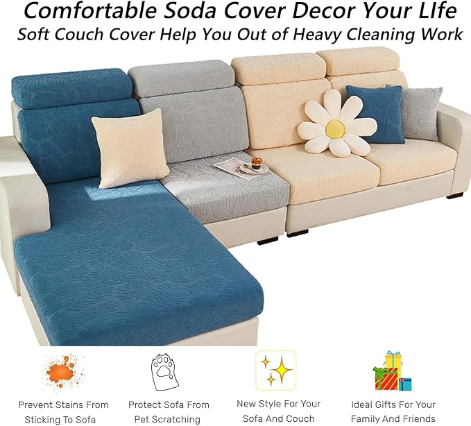Soothing Home Sofa Covers, Sofa Hero Covers, Wear-Resistant Universal Couch Covers Washable Stretch Sectional Couch Cushion Covers (Pink,Back Cover M)