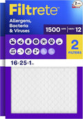 Filtrete 16x25x1 Air Filter, MERV 12, MPR 1500, Bacteria & Viruses, 3-Month AC by Unknown
