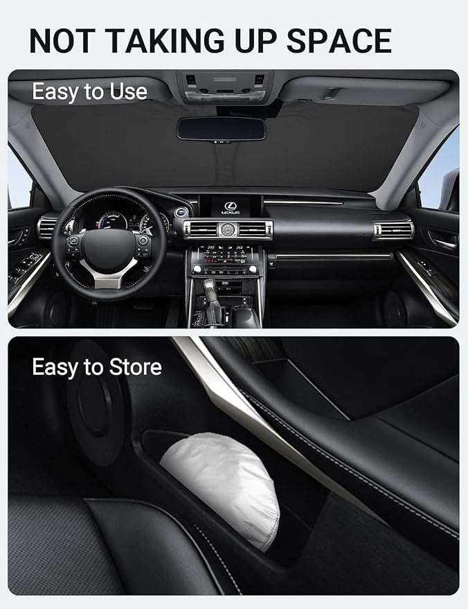 Proadsy 2026 Upgrade Front Windshield Sun Shade Foldable Sunshade Protector - Image 9