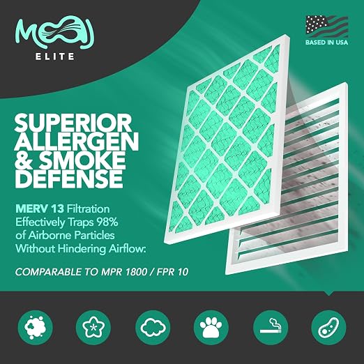 12x30x1 Air Filter | MERV 13 | MOAJ Elite Bacterial & Viral Defense | BASED IN - Image 3