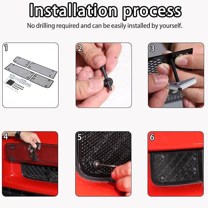 Lcojicep 4PCS Front Grill Mesh Grille Guard Compatible - Image 5
