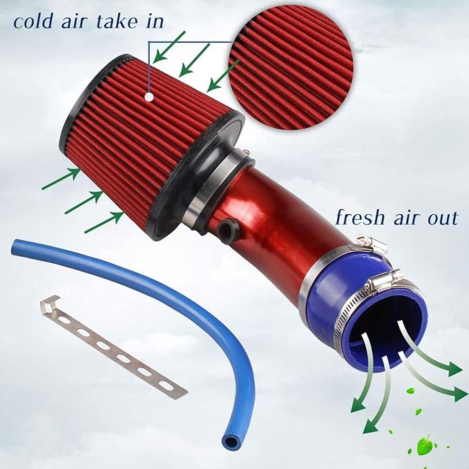 Sporacingrts Cold Air Intake Pipe, 76mm 3 Inch Universal Performance Car Cold - Image 4