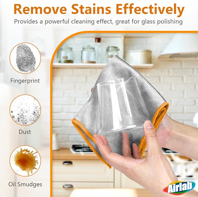Airlab Glass Polishing Cloth Streak Free Miracle Cleaning Cloth Lint Free - Image 2
