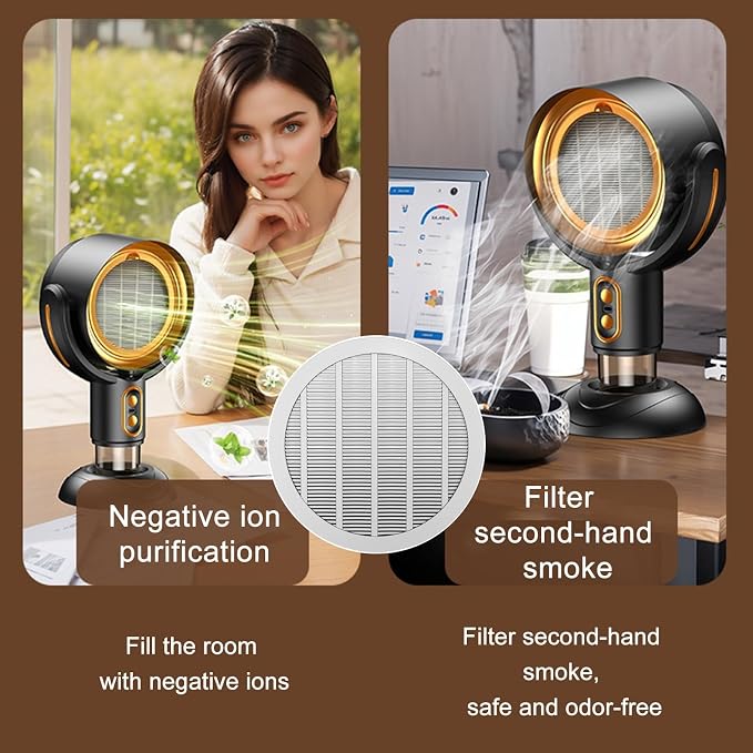 Negative Ion Range Hood, Puff Hide Smoke Fan Portable Electric Air Purifier - Image 4