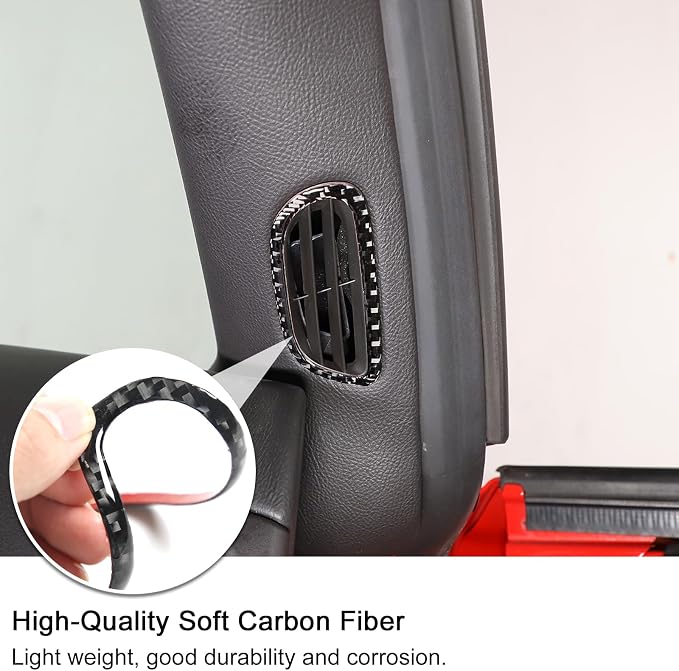 PIUGILH Carbon Fiber A-Pillar Air Vent Outlet Frame Panel Cover Trim Interior - Image 2