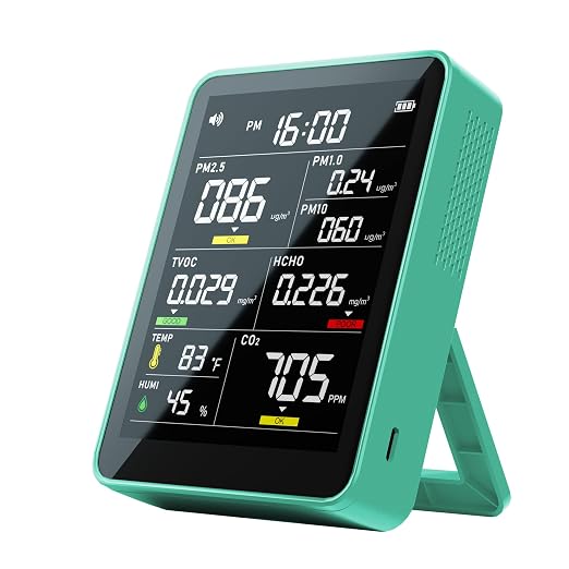 Air Quality Monitor Indoor, 13-in-1 Smart Air Quality Tester by Thrustmax
