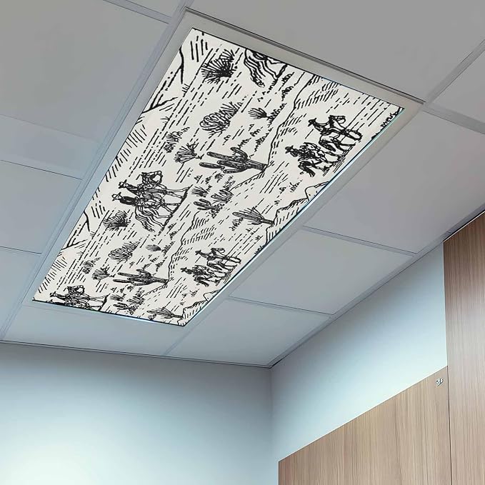 3 Pack Fluorescent Light Cover, Western Cowboys Light Covers - Image 9