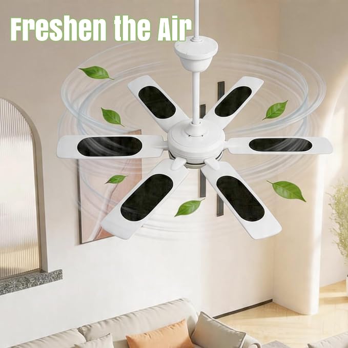 12 PCS Ceiling Fan Filters for Blades, Activated Carbon Ceiling Air Filters for - Image 6