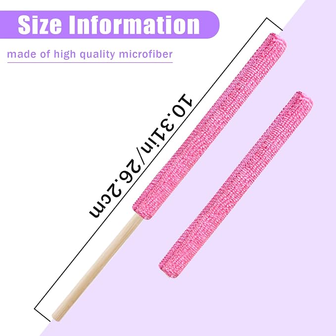 12 Pcs Mini Detail Duster Sticks Crevice Cleaning Tool Brush Microfiber Gap - Image 2