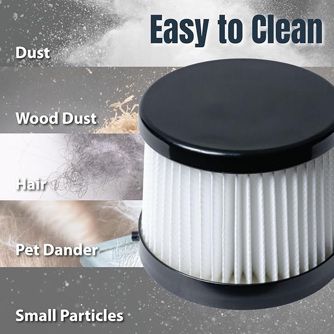 POWERTEC DCV5011H HEPA Filters for DeWalt DCV501HB 20V Cordless Handheld Vacuum - Image 4