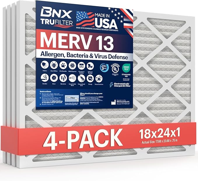 BNX TruFilter 18x24x1 Air Filter MERV 13 by BNX