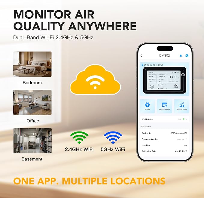 Smart WiFi Indoor Air Quality Monitor, Remote CO2, Temperature, TVOC & Air - Image 8