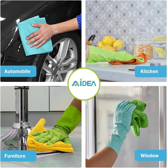 AIDEA Microfiber Cleaning Cloth, Soft Absorbent Rags, Microfiber Towels - Image 4