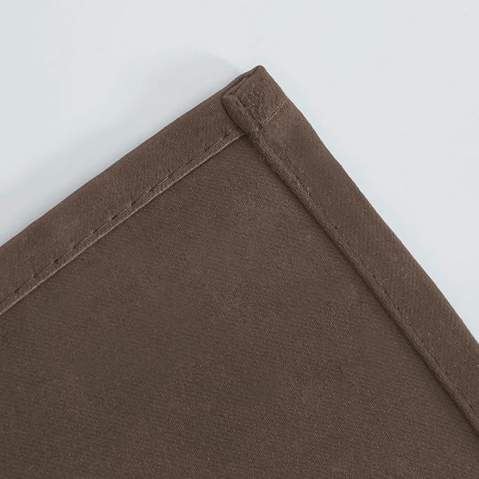 LEMOMO Blackout Curtains 66 x 54 Inch Long Chocolate Curtains Set of 2 Panels Room Darkening Curtains for Bedroom and Living Room