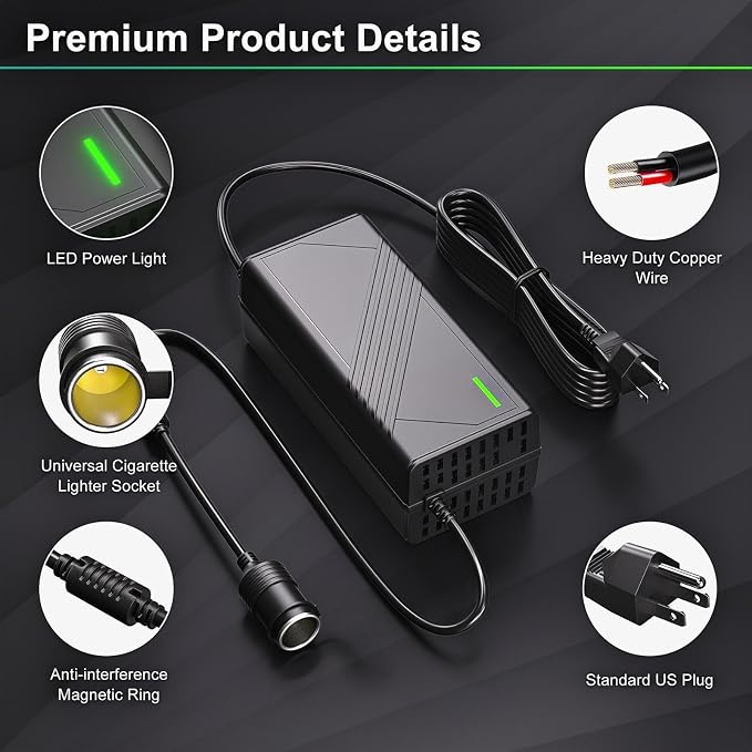AC to DC Converter 20A/240W/12.36FT 110V-240V to 12V | Car Cigarette Lighter - Image 5
