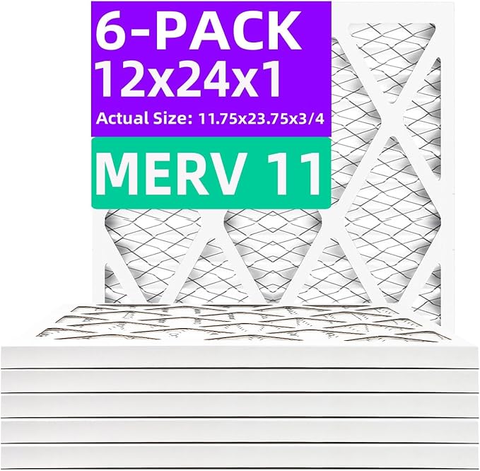 12x24x1 MERV 11 Pleated Air Filter MPR 1200 & FPR 7, Furnace Air Filters by Qingzhug