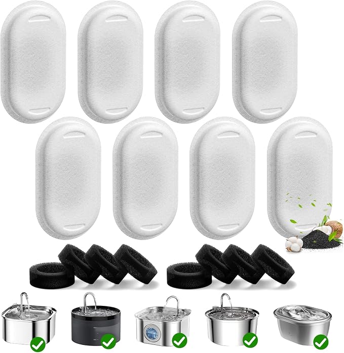 16 Pack Cat Water Fountain Filters by Beckacher