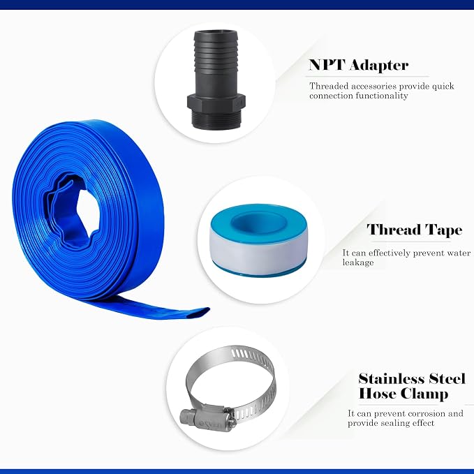 Eastrans 2 in x 50 ft Pool Backwash Hose Kit - Image 5