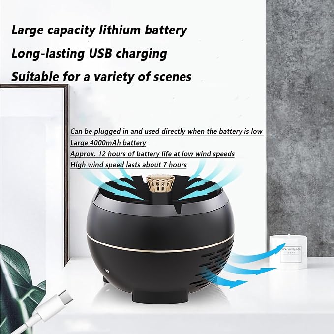 Smokeless Ashtra USB Rechargeable Ash Tray Air Purification - Image 8