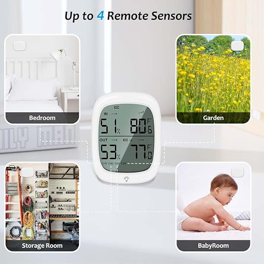 RUIKORING Indoor Outdoor Thermometer Wireless Hygrometer - Image 9