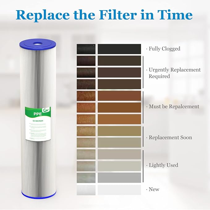 50 Micron 20-Inch Whole House Heavy Duty Water Filter Replacement Cartridge - Image 6