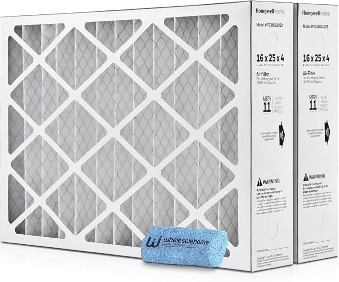 16x25x4 Air Filter Replacement MERV 11, FC100A1029 Pleated HVAC AC Furnace by Wholesalehome