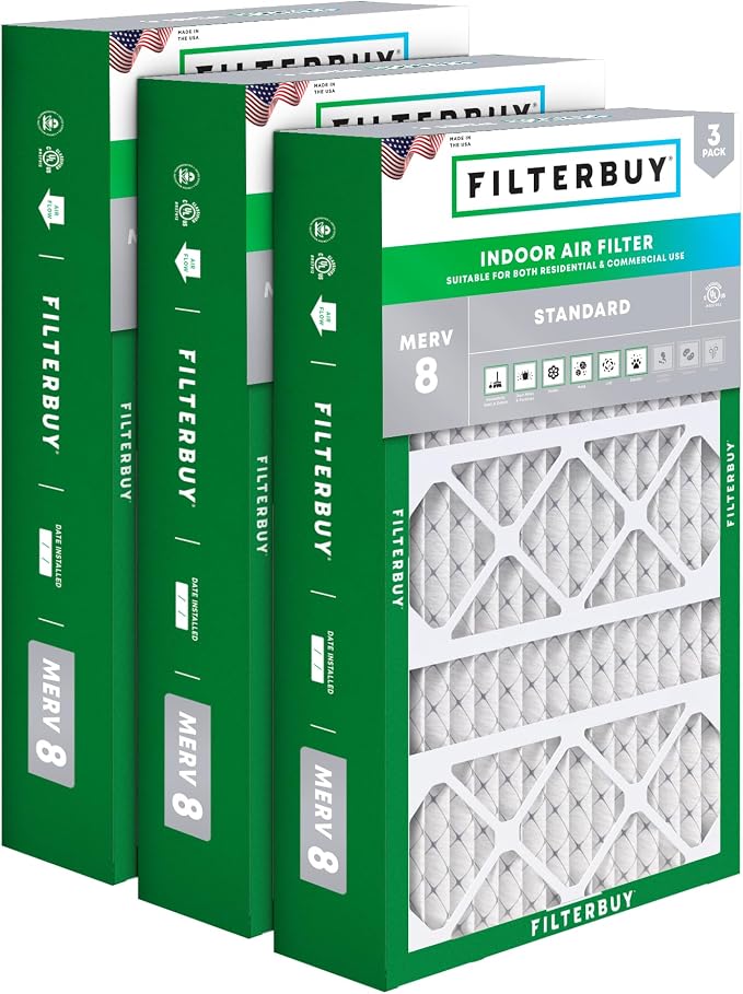 Filterbuy 15.75x27.63x3.50 Air Filter MERV 8 Essential Dust & Allergy Defense by Filterbuy
