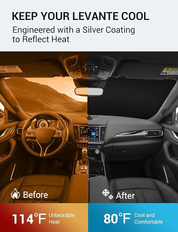 Proadsy 2026 Upgrade Front Windshield Sun Shade Foldable Sunshade Protector - Image 3