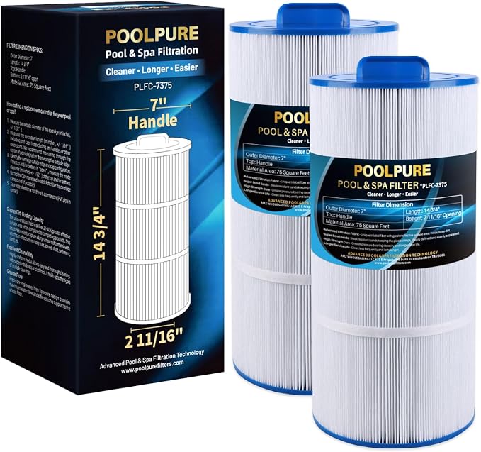 POOLPURE C-7375 Spa Filter Replaces PCD75N, Unicel C-7375, Filbur FC-3964 by POOLPURE