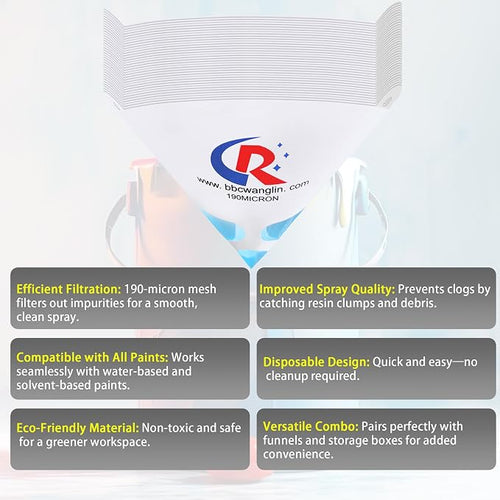 1000 Pack of Paint Strainers, Paint Filter Strainer Paper Cone - Image 2