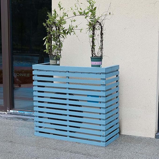 Wood Air Conditioner Fence Screen by Unknown