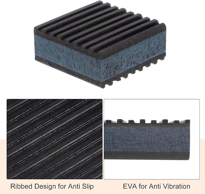 HARFINGTON 12pcs Rubber Anti Vibration Pads 2" x 2" x 7/8" Isolation Vibration - Image 5