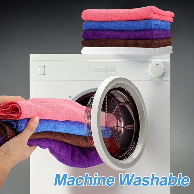 HARFINGTON 6 Pack Microfiber Cleaning Cloth, Sapphire Blue - Image 5