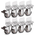Nefish 2 Inch Side Mount Casters 8 Pack, L-Shaped TPR Rubber Caster Set of 8 by Nefish
