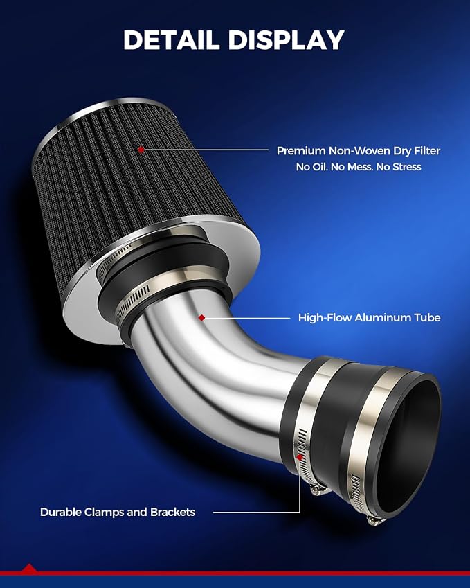 KAX 3 inch Cold Air Intake System Kit Compatible - Image 8