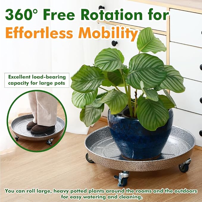 Planterhoma 3 Packs 18 Inch Metal Plant Caddy - Image 7