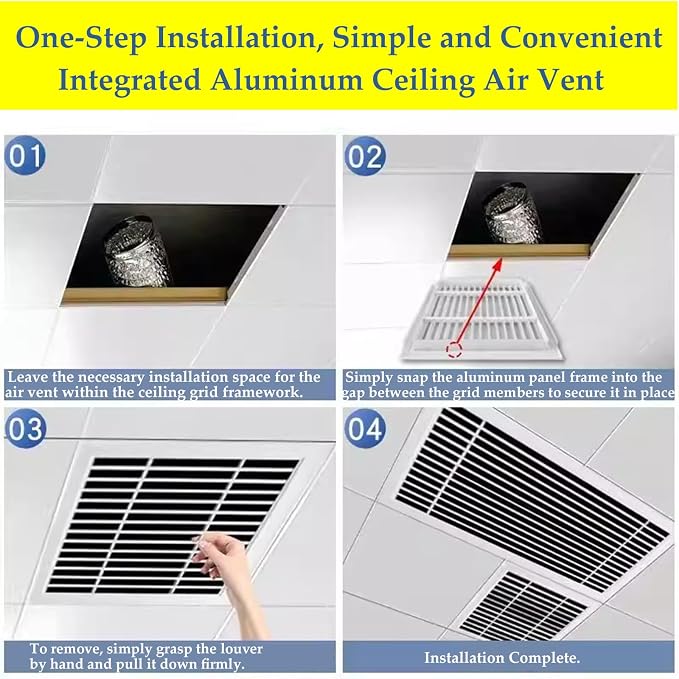 Gray Steel Vent Cover with Filter, 22x44in Duct Opening Grille, Removable Face - Image 7