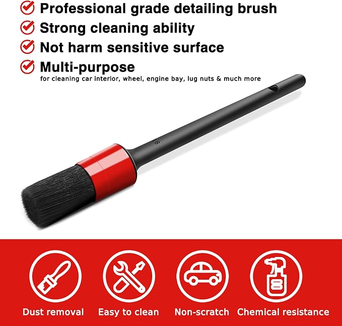 HMPLL 10pcs Auto Car Detailing Brush Set Car Interior Cleaning Kit Includes 5 - Image 4