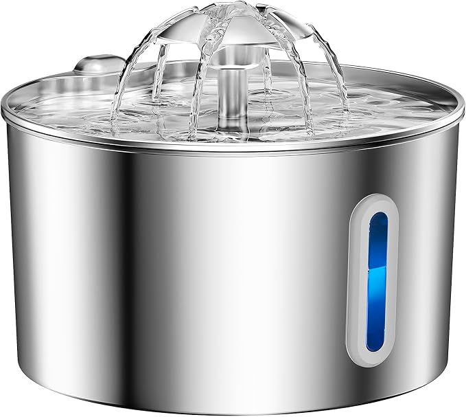 Cat Water Fountain Stainless Steel - 74oz/2.2L Automatic Large Pet Watering - Image 8