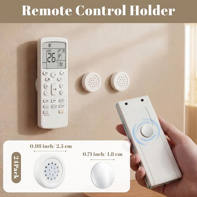 Tallew 24 Pcs Magnetic Remote Control Holder Wall Mount No Drill Self-adhesive - Image 2
