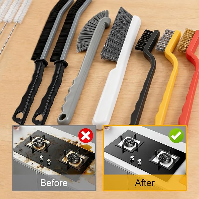 12pcs Crevice Cleaning Brush, Straw Cleaner Brush, Hard Bristle Grout Brushes - Image 8