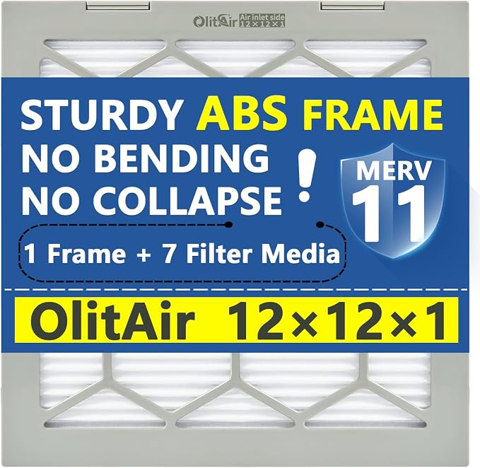 12x12x1 MERV 11 Air Filter, AC Furnace Air Filter, Reusable ABS Plastic Frame - Image 7