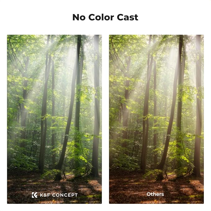 K&F CONCEPT 55mm Black Diffusion 1/4 & 1/8 Lens Filter Kit, Mist Cinematic - Image 5