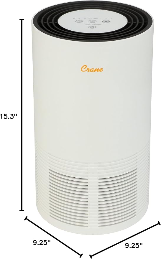 Crane Air Purifier with True HEPA Filter, UV Light, 300 Sq Feet Coverage - Image 2