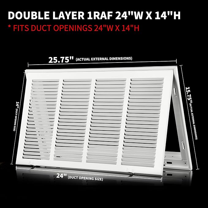 24×12 Return Air Grille Return Vent Cover - Image 4