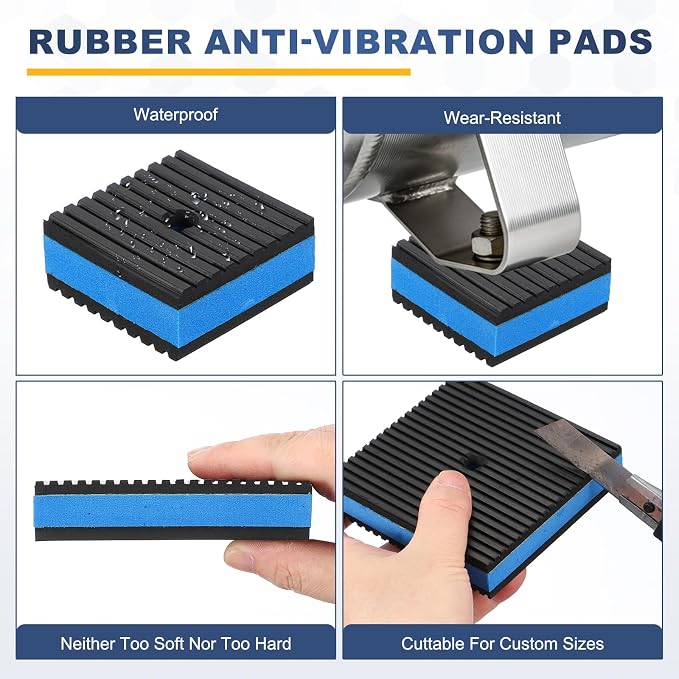 HARFINGTON 12Pcs Rubber Anti-Vibration Pads 3" x 3" x 7/8" Heavy Duty EVA - Image 4
