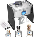 12L/3.2Gal Dog Water Fountain Elevated, Stainless Steel Pet Water Fountin by FICUSWIN