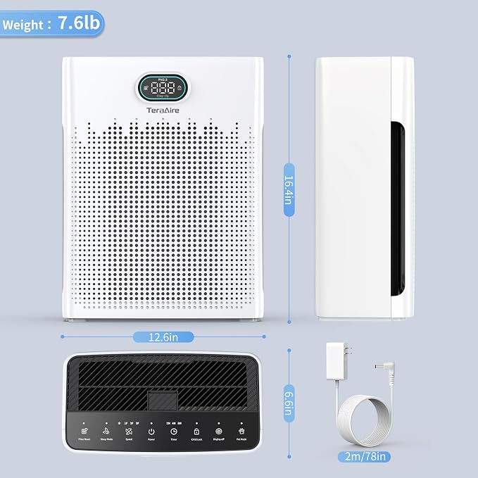 Air Purifiers for Home, PM 2.5 Air Quality Monitor Cover Up to 2200 Ft² - Image 8